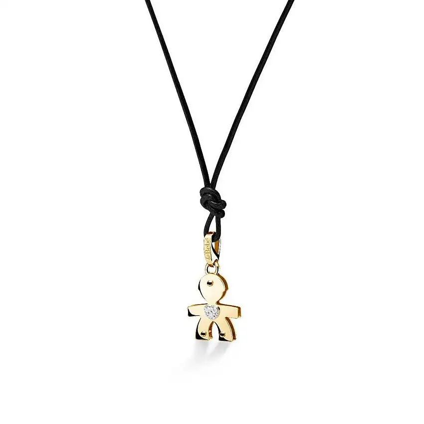 Pendant Woman leBebè I Diamantini Bimbo Yellow Gold and Diamonds - LBB060