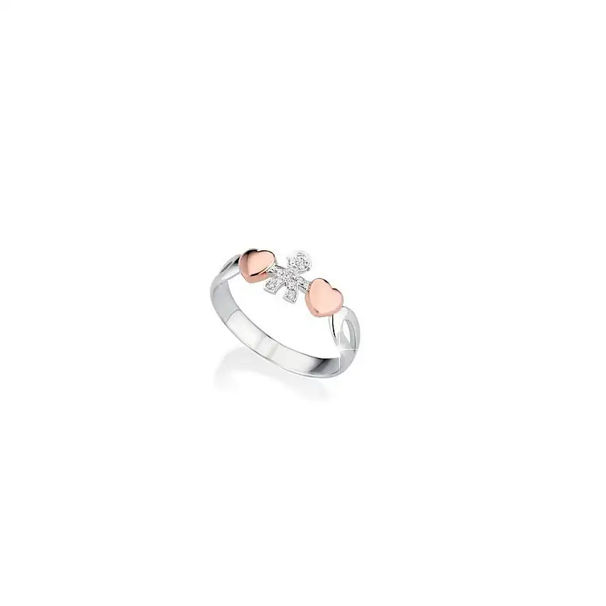 leBebè I Heart-Shaped Ring in White Gold and Diamonds for Baby - LBB111-16