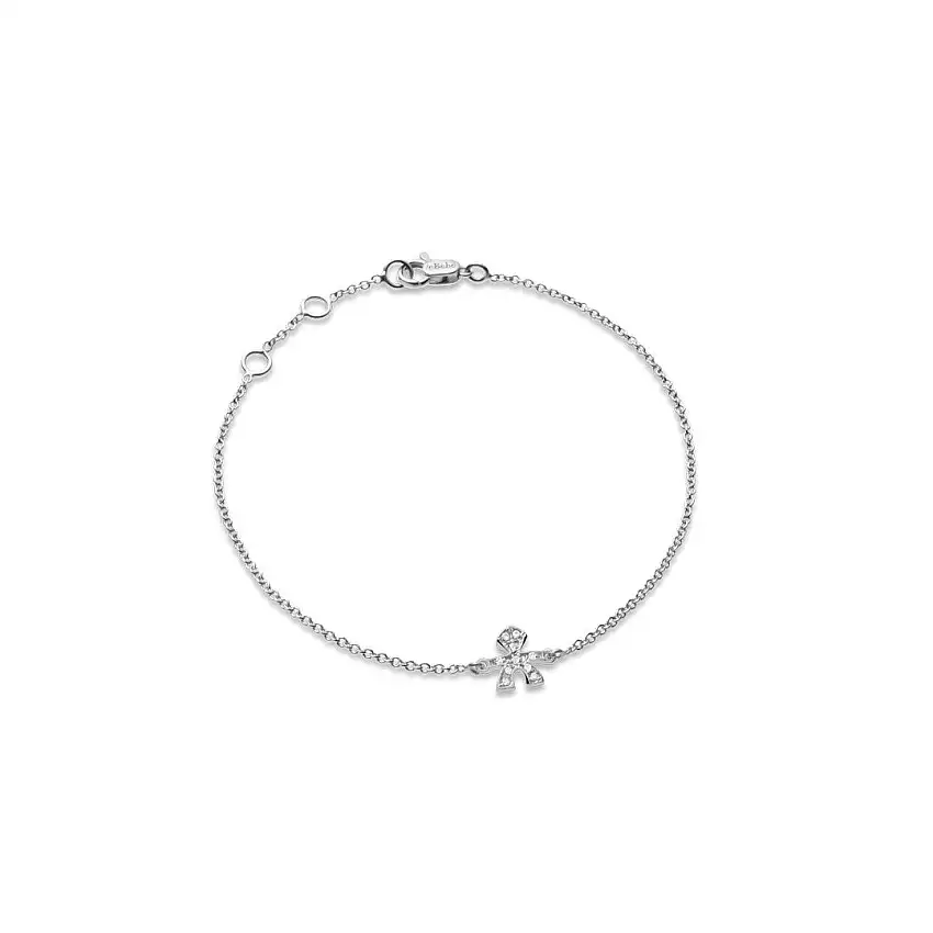 leBebè Le Briciole Baby Bracelet in White Gold and Diamond Pavé - LBB339