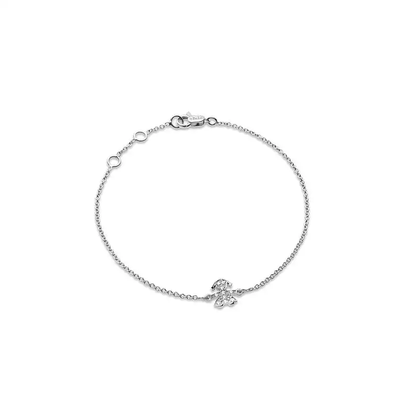 LeBebè Le Briciole Baby Girl Bracelet in White Gold and Diamond Pavé - LBB340