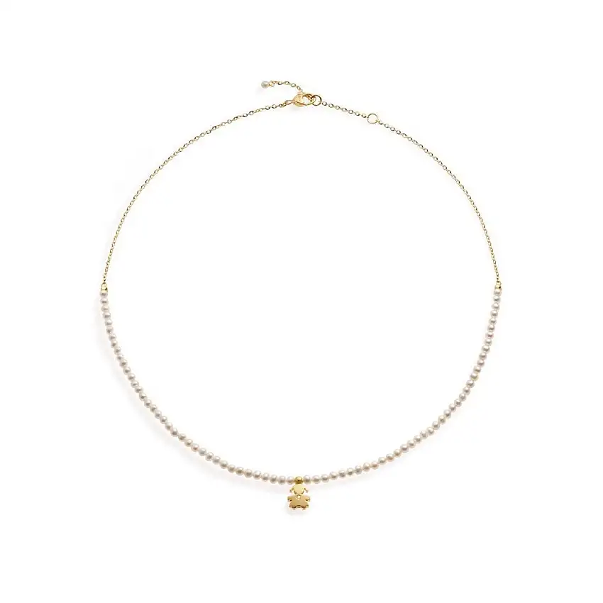 Women's Necklace leBebè Le Perle Bimba 9kt Yellow Gold - LBB821