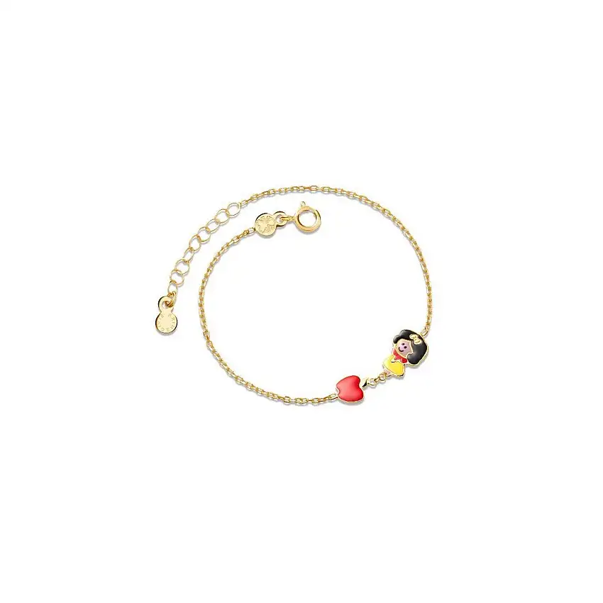 LeBebè Fiabe Women's Bracelet Inspired by Snow White in Yellow Gold - PMG092