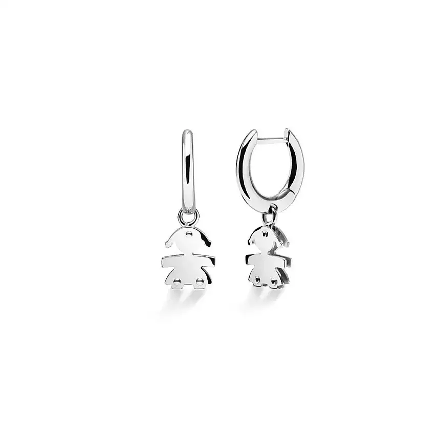 leBebè Women's Earrings Pendant Baby Girl White Gold - LBB123
