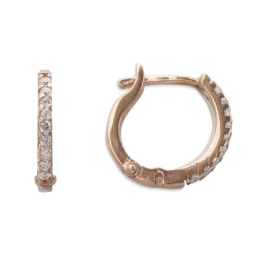 Alisei Women's White Zircon Hoop Earring - O59