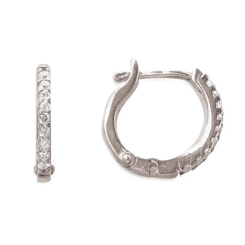 Alisei Women's White Zircon Hoop Earring - O56