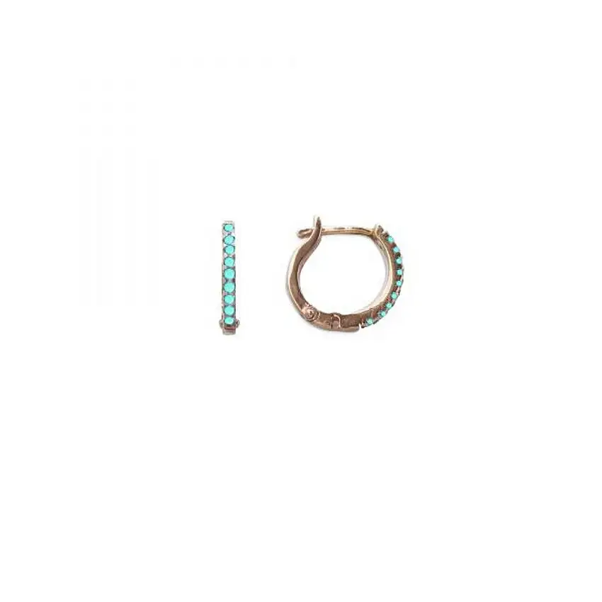 Alisei Women's Turquoise Zircon Hoop Earring - O138
