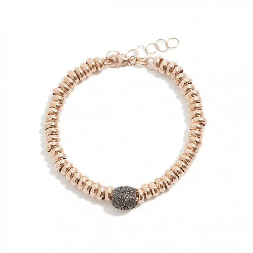 Alisei Women's Bracelet Rondelle with Black Nugget ag925 - B19