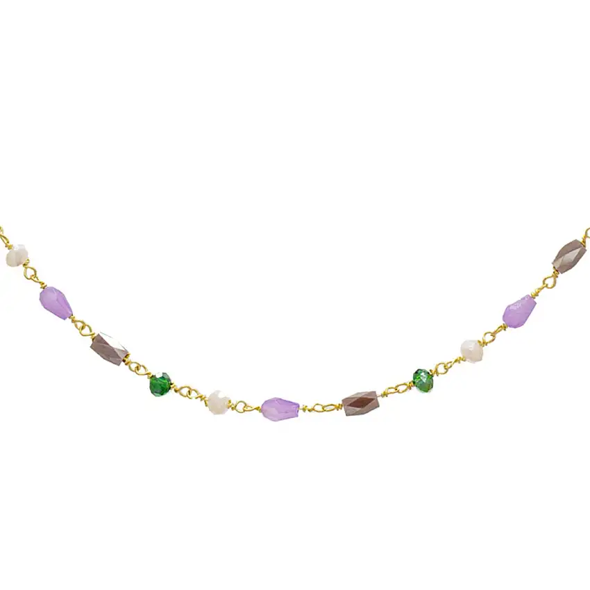 Alisei Necklace Women Rosary mix Purple - C173