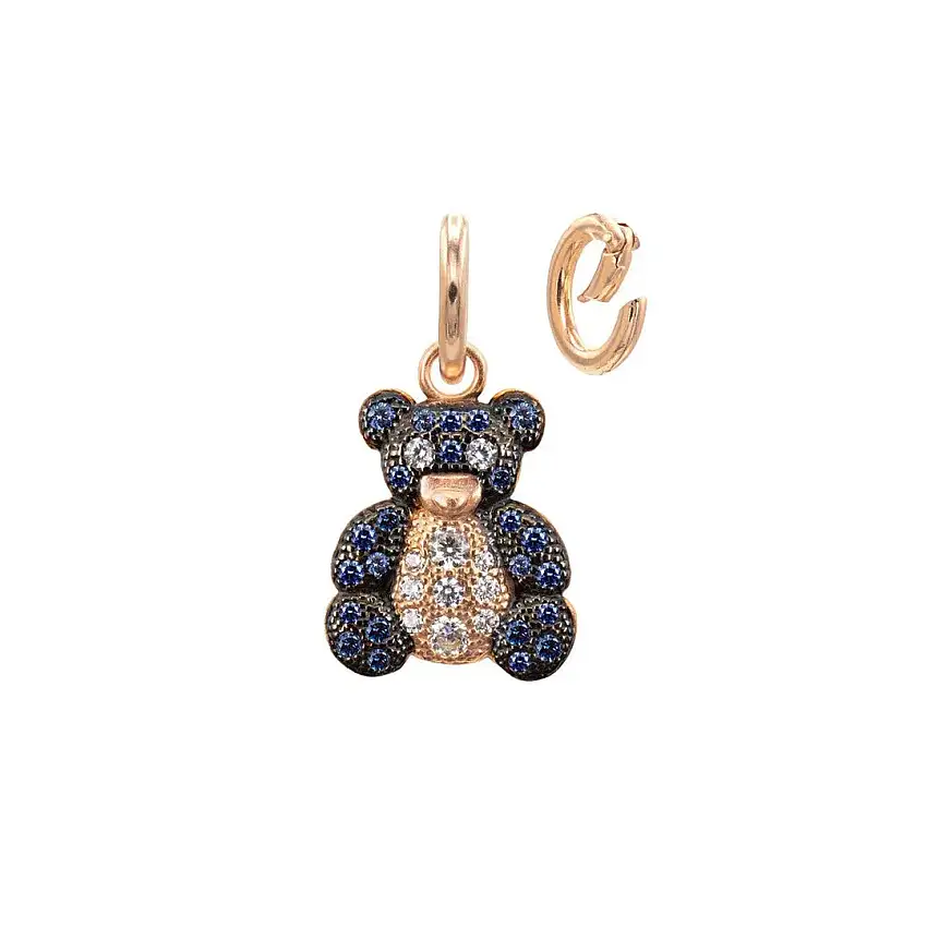 Alisei Pendant Woman Bear Large Zirconia Tanza/White - P304