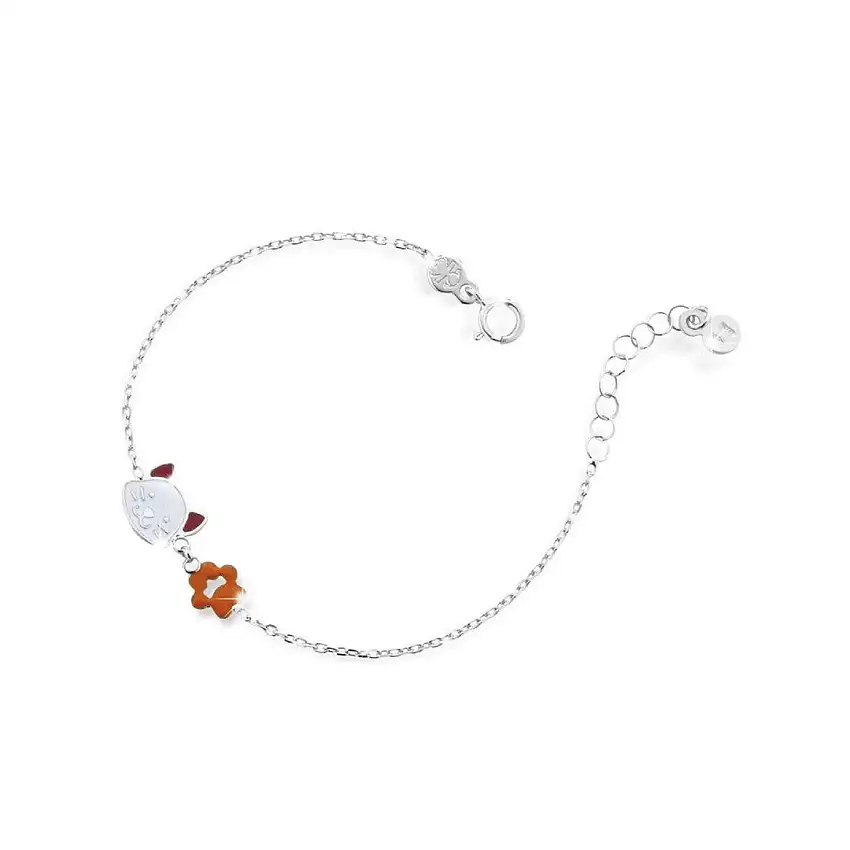 Women's Bracelet leBebè First Joys with Cat in White Gold - pmg078