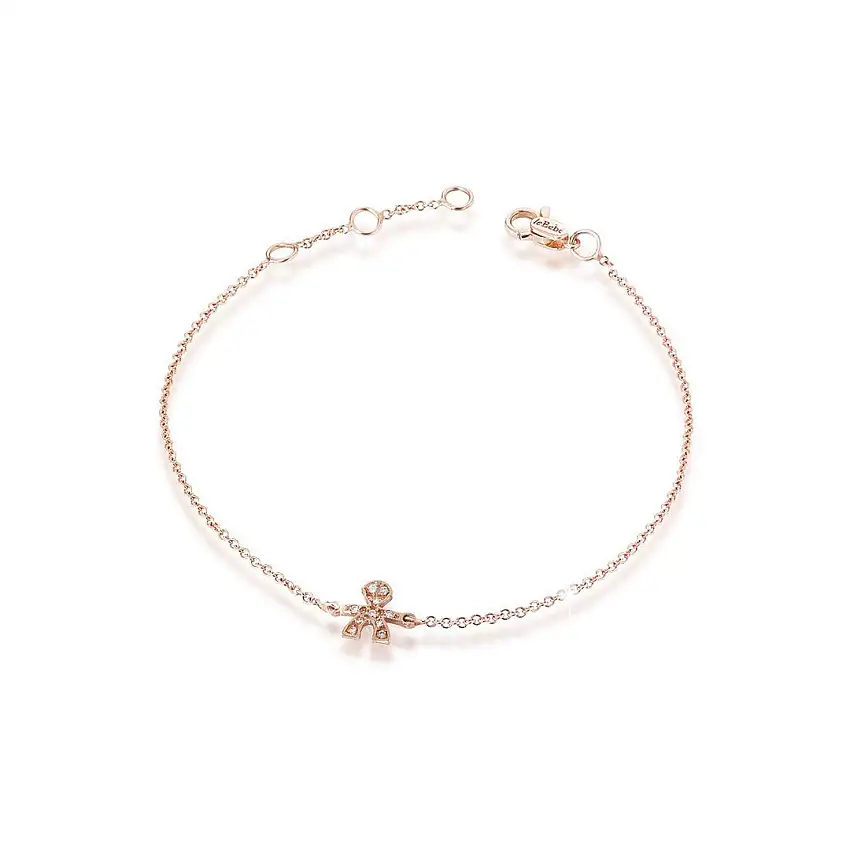 Women's Bracelet leBebè Rose Gold with Baby in Diamond Pave - lbb327