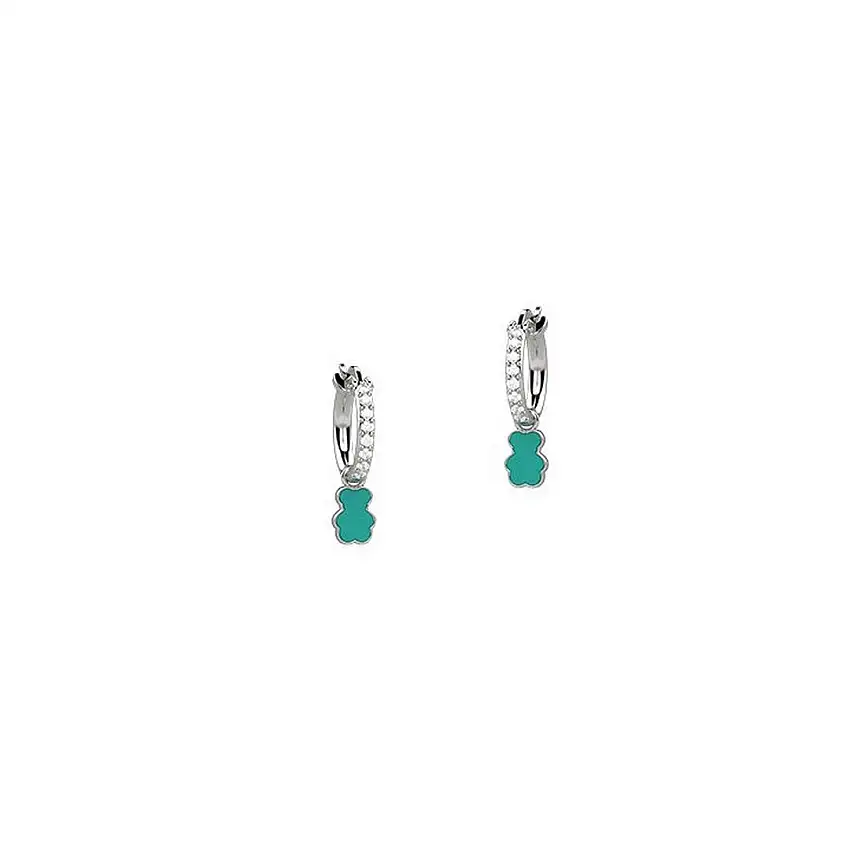 Nanan Children's Earrings Circle Zircons Blue Bear - NAN0365