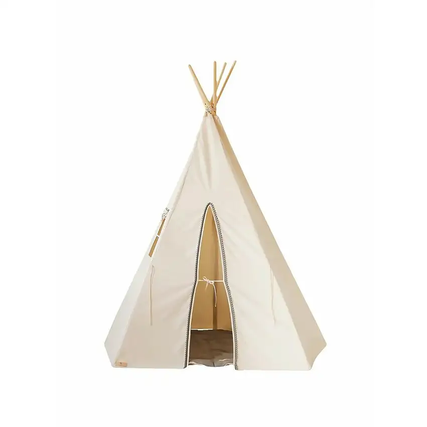 Tepee con nappe per bambini Moi Mili "Pompons Gris"