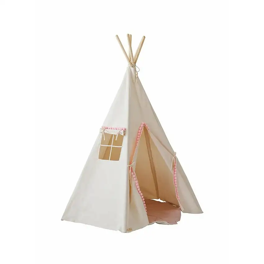 Set teepee con pompons e tappeto per bambini Moi Mili "Fluffy Pompoms"