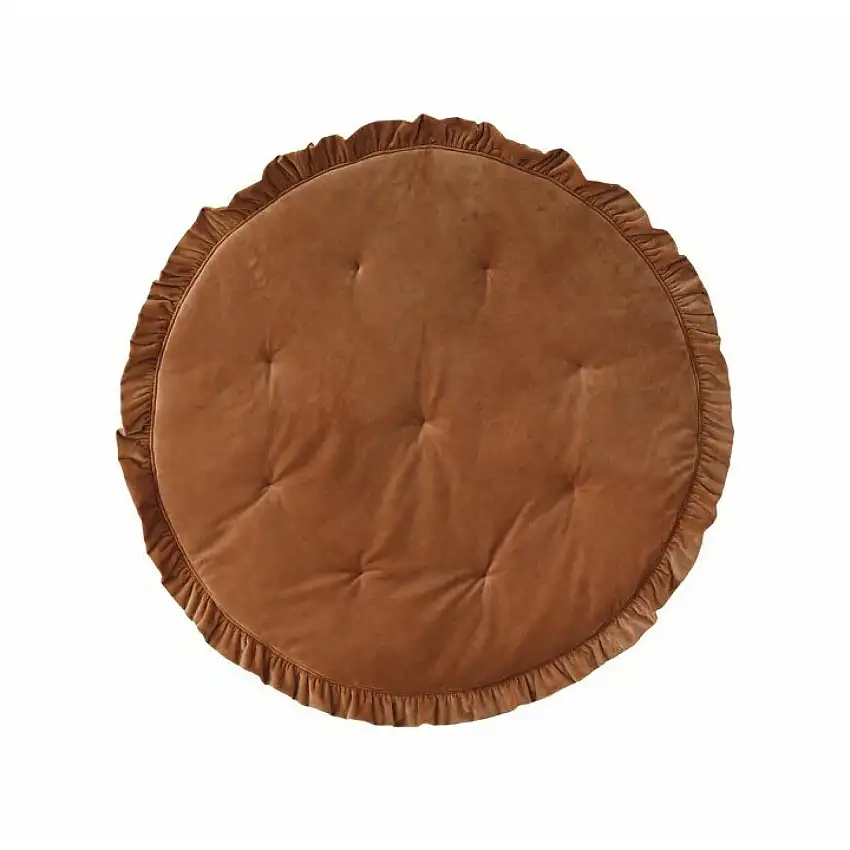 Tappeto in morbido velluto con volante per bambini Moi Mili "Caramel" [Misura 110x110 cm]