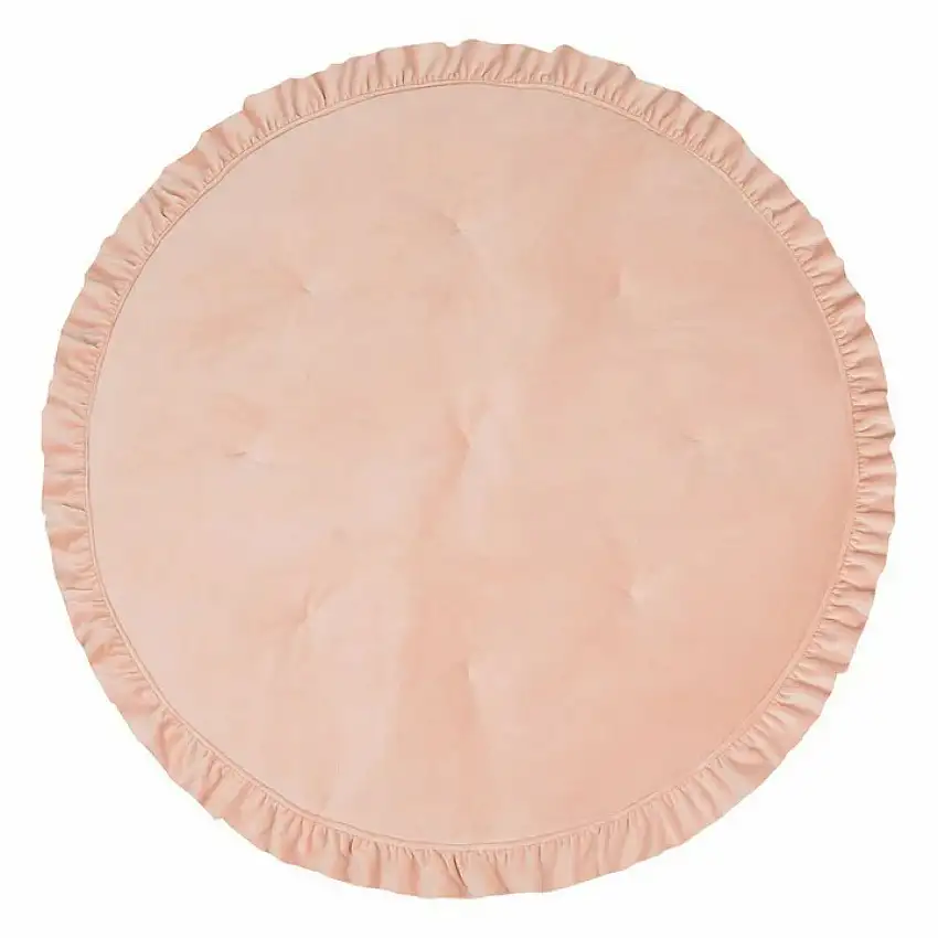 Tappeto in morbido velluto con volante per bambini Moi Mili "Abricot" [Misura 110x110 cm]