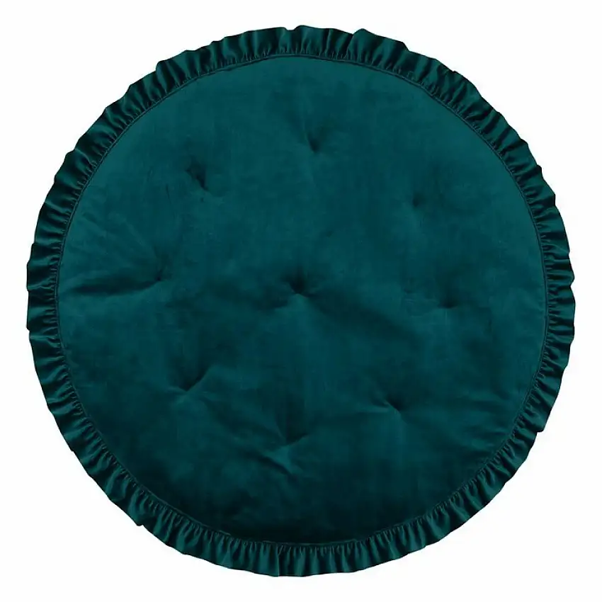 Tappeto in morbido velluto con volante per bambini Moi Mili "Emerald" [Misura 110x110 cm]