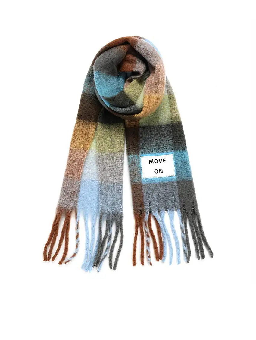 Maxi Sciarpa Move On Blu/Marrone