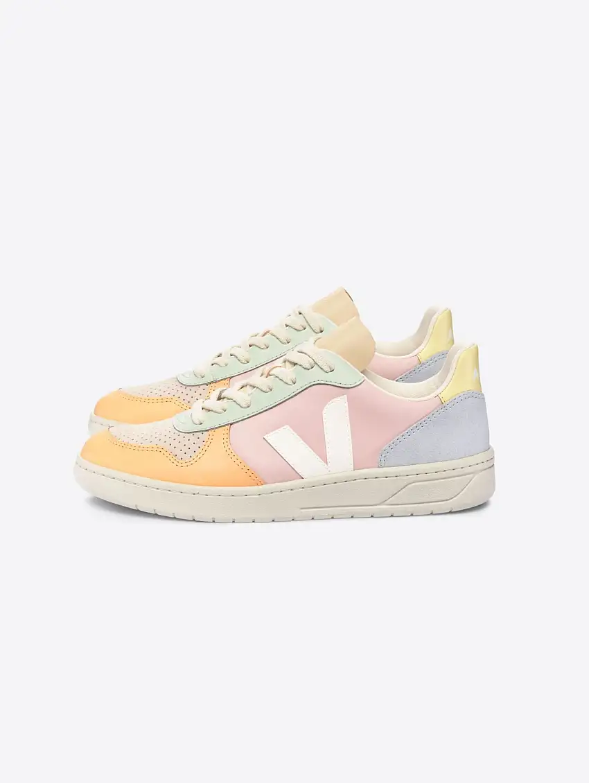 Sneakers in Suede Multi Colore V-10 Petal/Bianco
