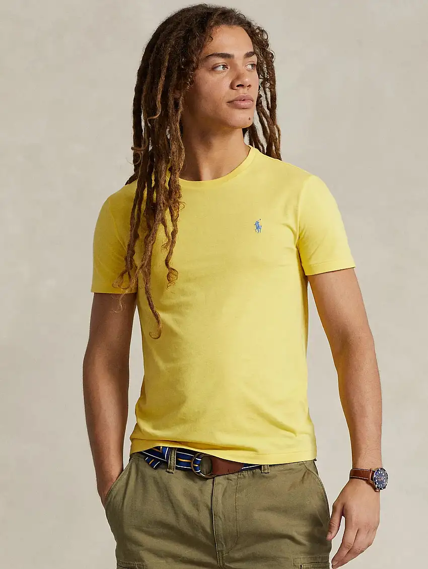 T-shirt Girocollo Custom Slim Fit Giallo