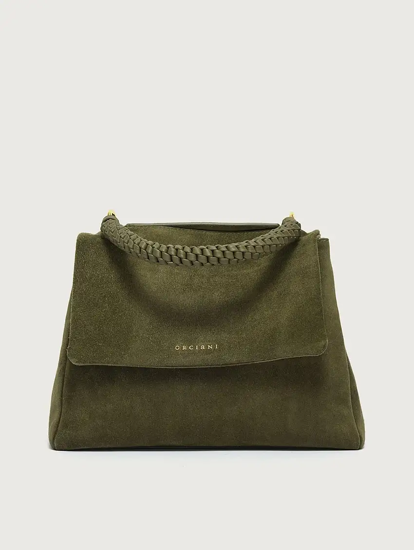 Borsa Sveva in Suede a Mano Media Bosco