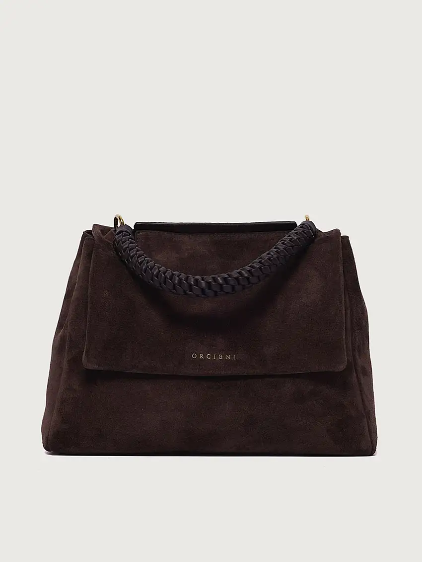 Borsa Sveva in Suede a Mano Media Testa di Moro