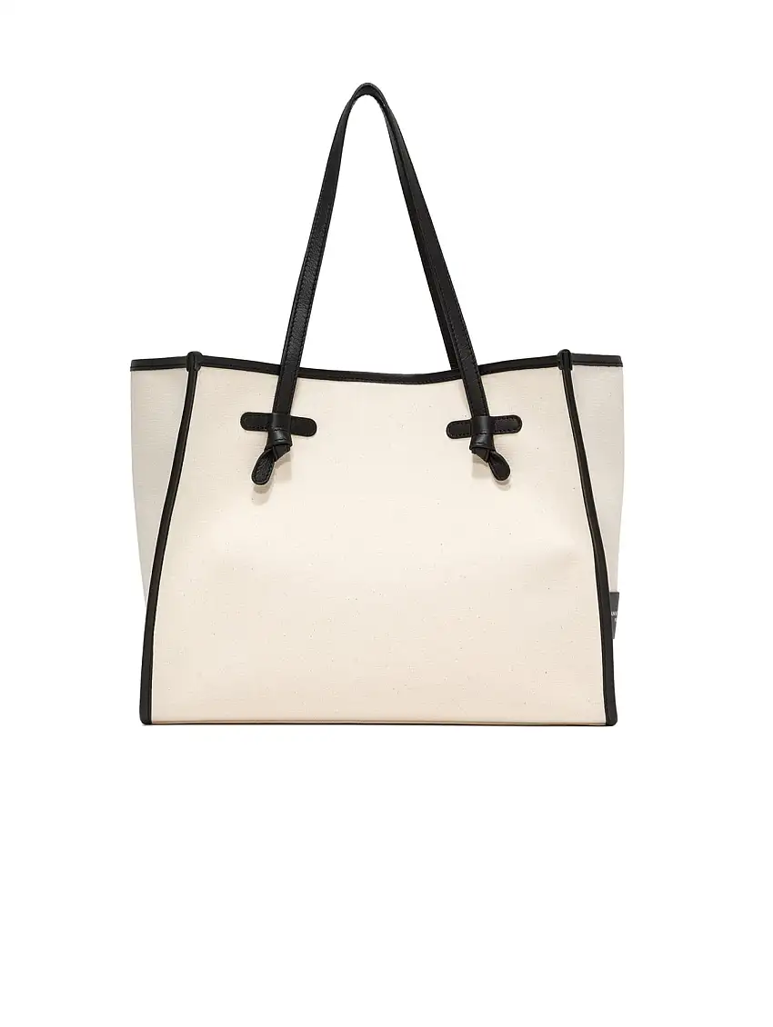 Borsa a Spalla in Canvas Panna/Safari