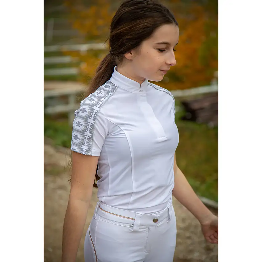 Polo da equitazione a maniche corte per bambina Pénélope Anais [Misura 14 anni]