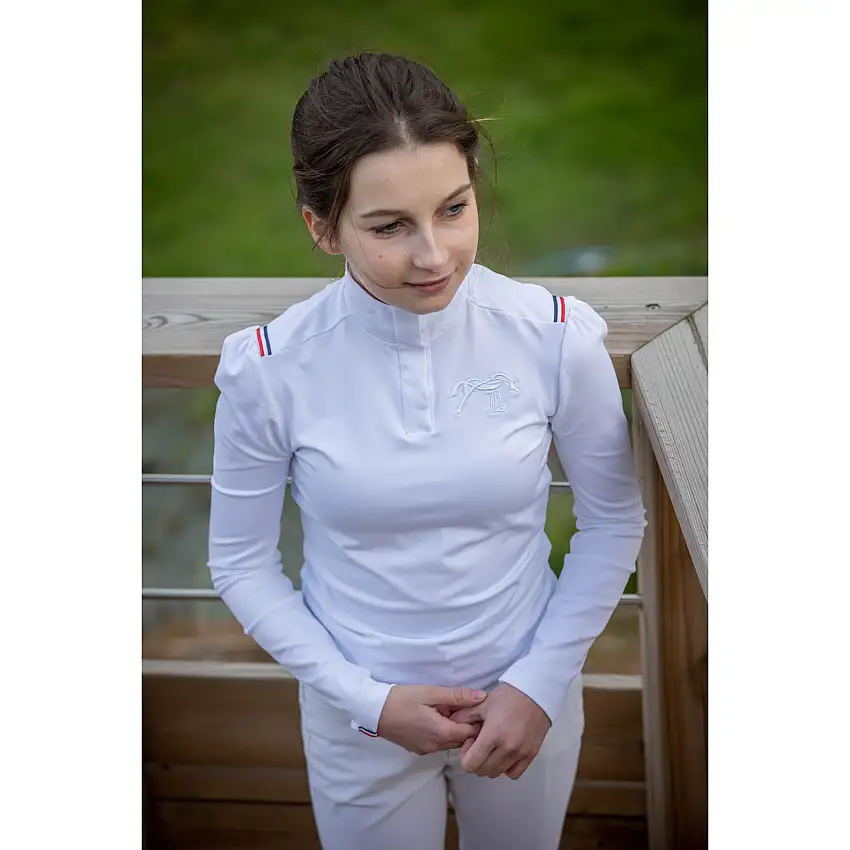 Polo da equitazione a maniche lunghe per bambina Pénélope Bruges