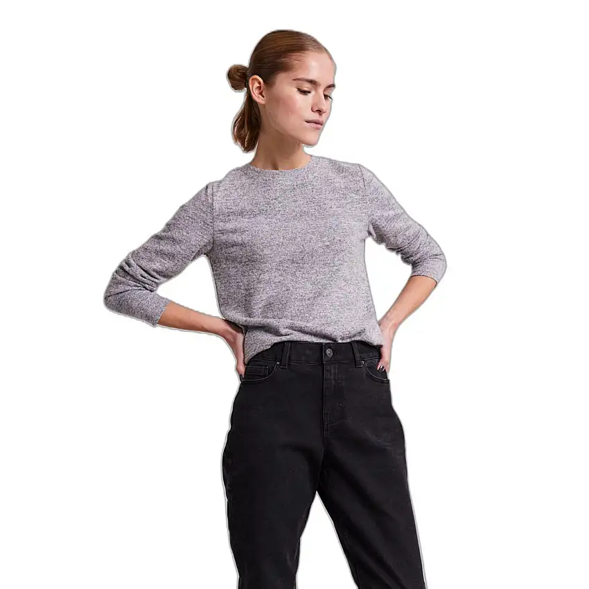 T-shirt donna a maniche lunghe con scollo a o Pieces Pam