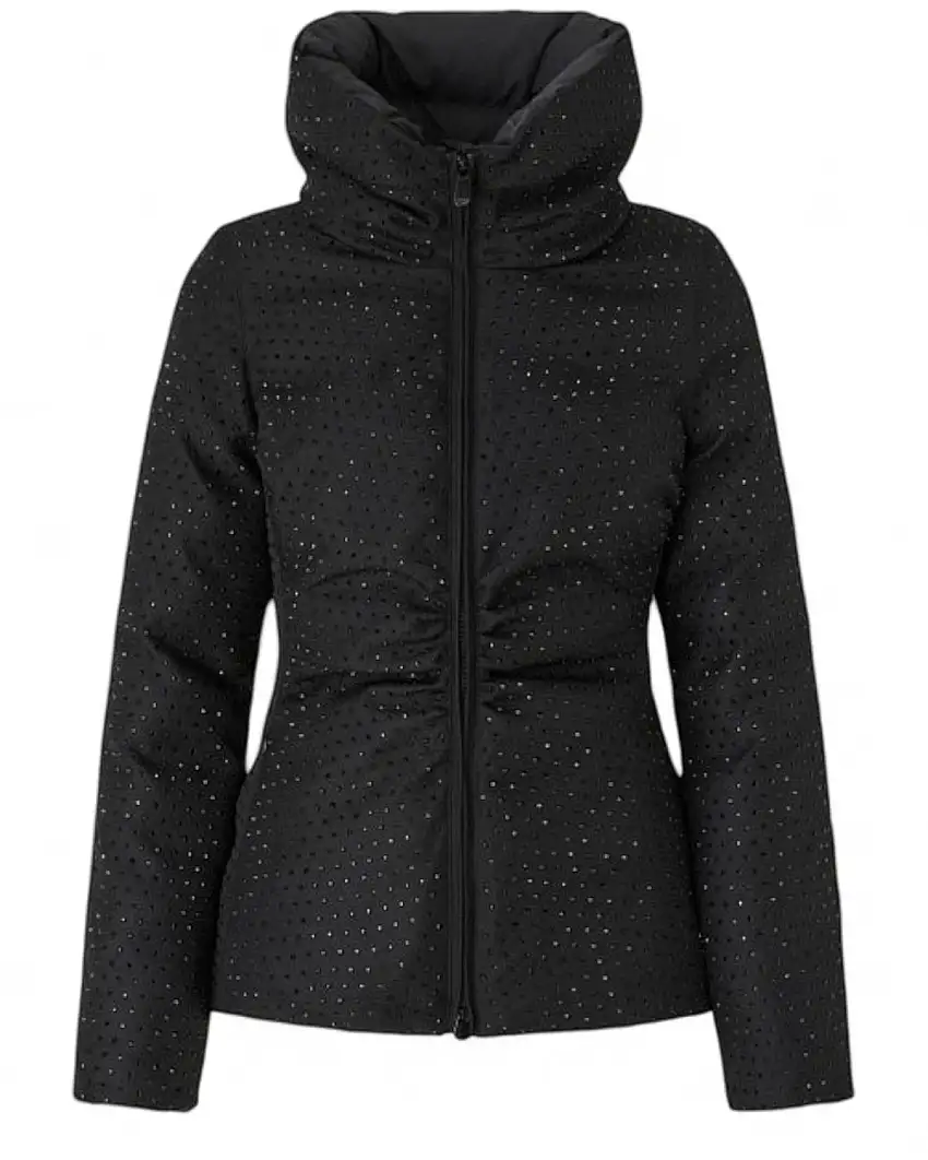 Piumino corto PINKO con strass - Collo alto e zip