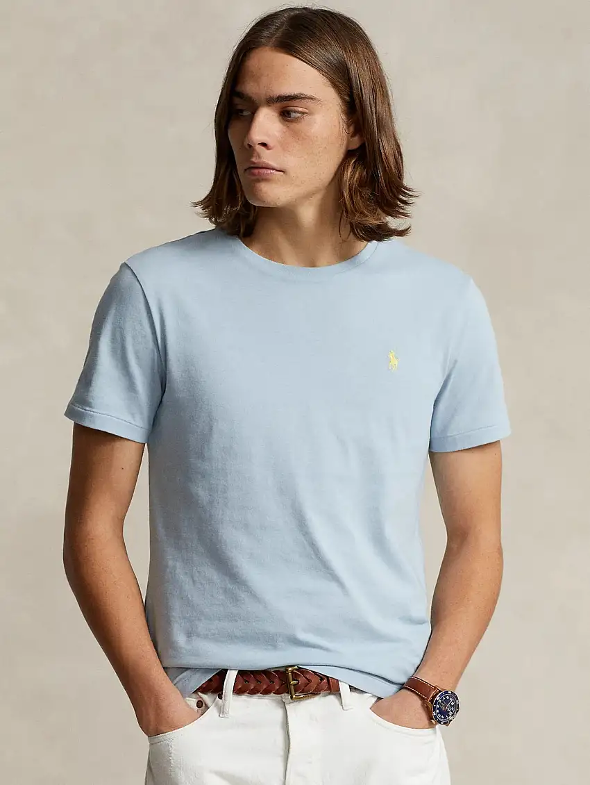 T-shirt Girocollo Custom Slim Fit Blu