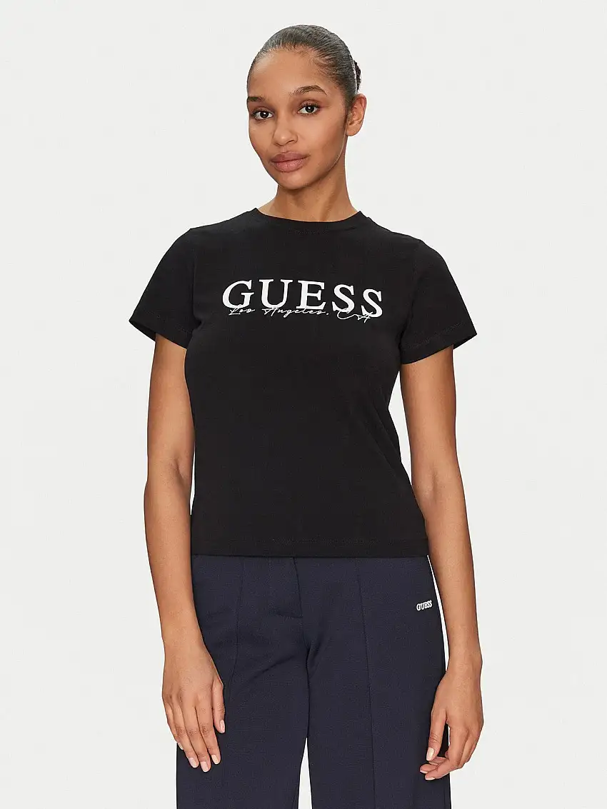 GUESS SPORT Women's T-shirt KAMELIE CN T-SHIRT V5GI15 J1314 JBLK Black