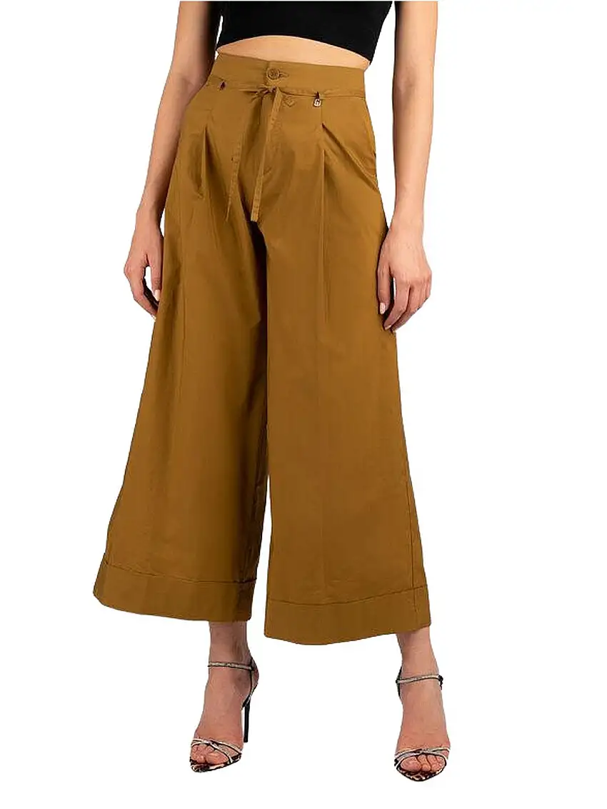 Liu Jo Women's Trousers - Cropped Trousers with Cuffs - Brown