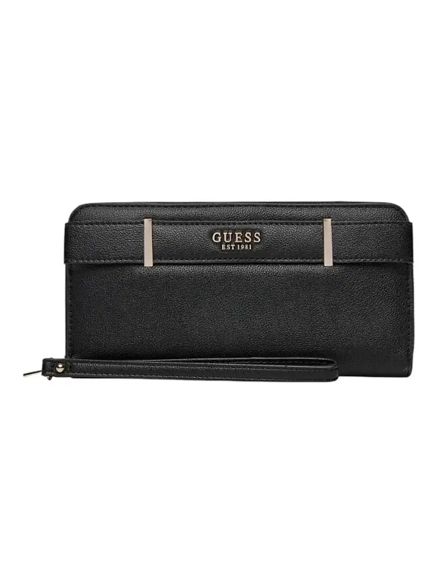 GUESS Women's Wallet ANADELA SLG LARGE ZIP AROUND SWBG96 33146 BLA Black