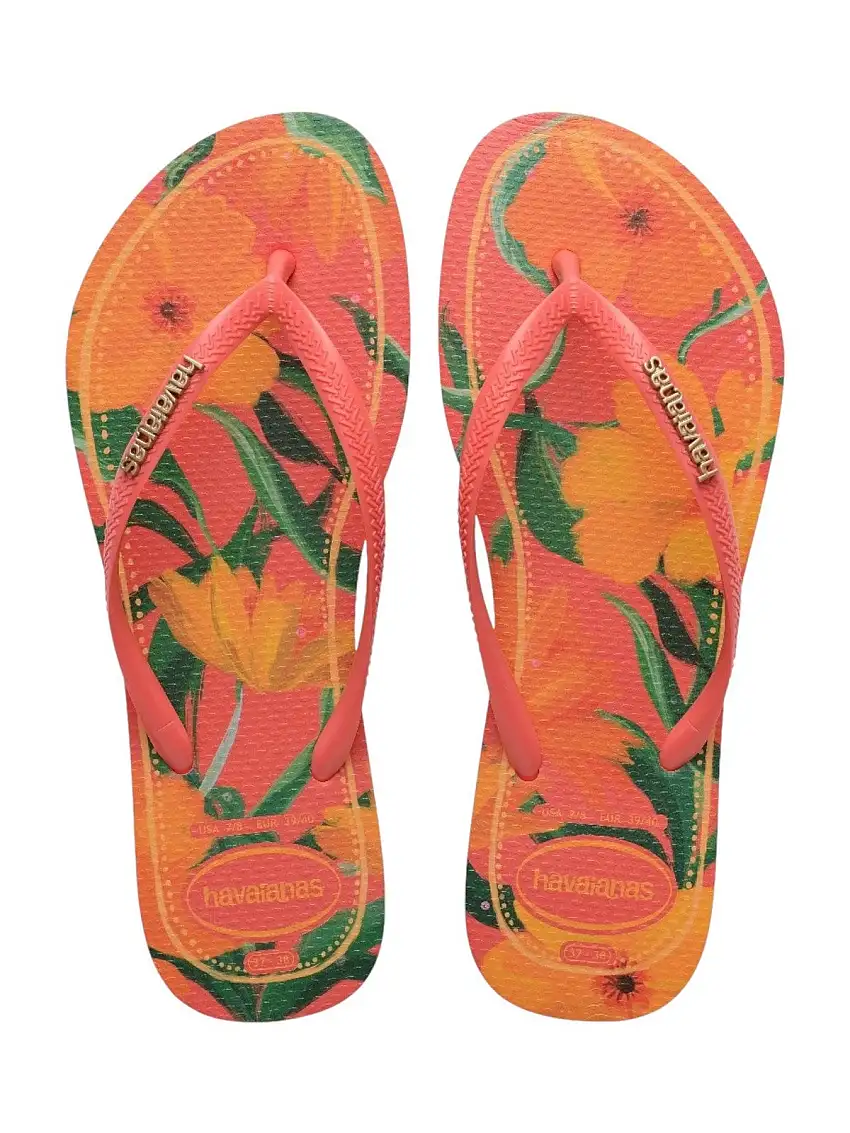 HAVAIANAS Women's Flip Flops Hav. Slim Tropical 4122111.9260 Red