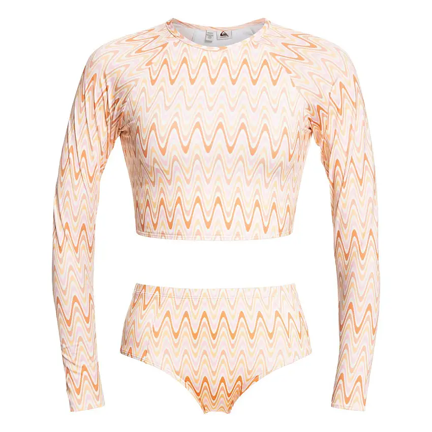 Costume da bagno donna 2 pezzi a maniche lunghe Quiksilver Classic Crop Aop