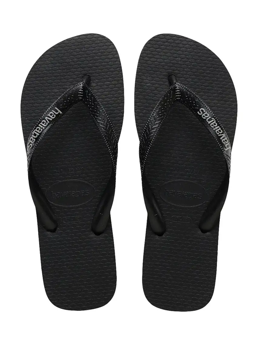 HAVAIANAS Men's Flip Flops Hav. Top rubber Logo filette 4148756.0090 Black