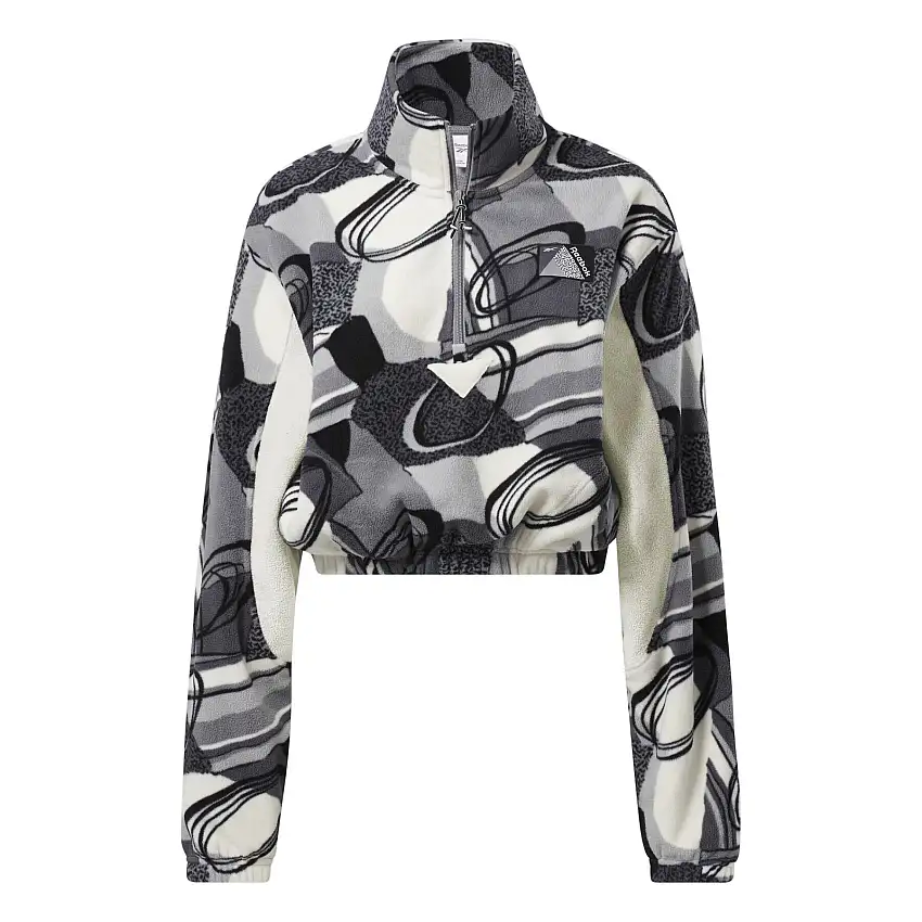 Felpa stampata da donna con 1/2 zip Reebok Classic