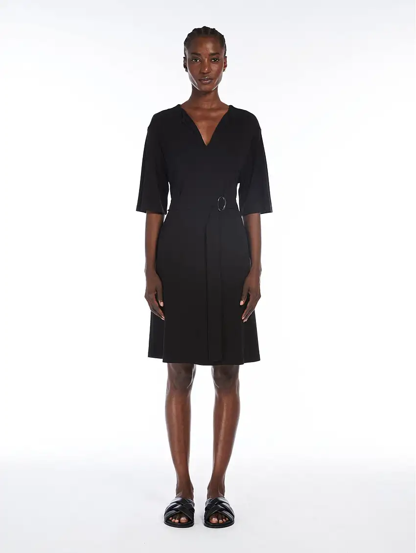 Abito in Viscosa con Scollo a V Rosano Nero