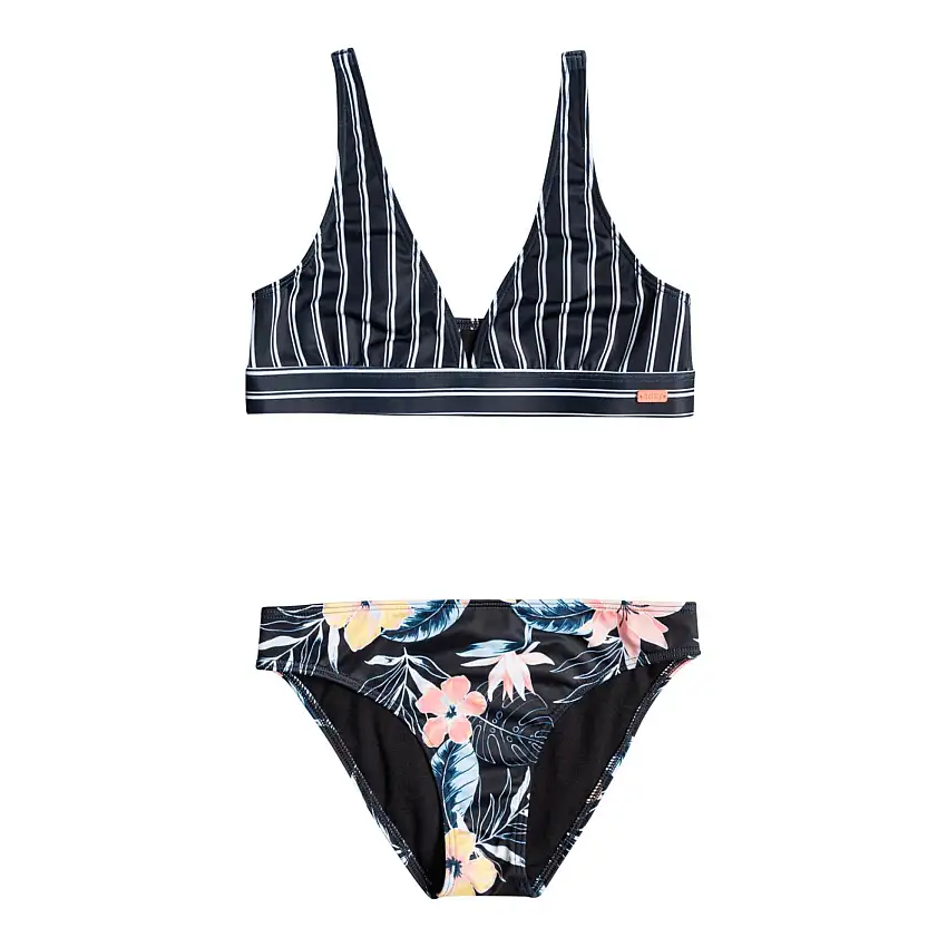 Costume da bagno 2 pezzi per bambina Roxy Flowers Addict Athletic