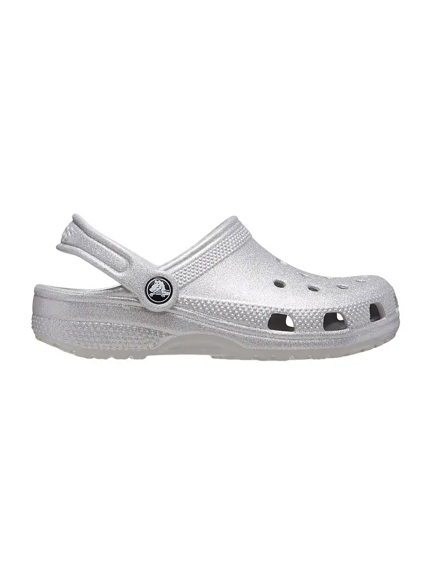 CROCS Girls' Classic Glitter Clog K 206993 0IC Silver