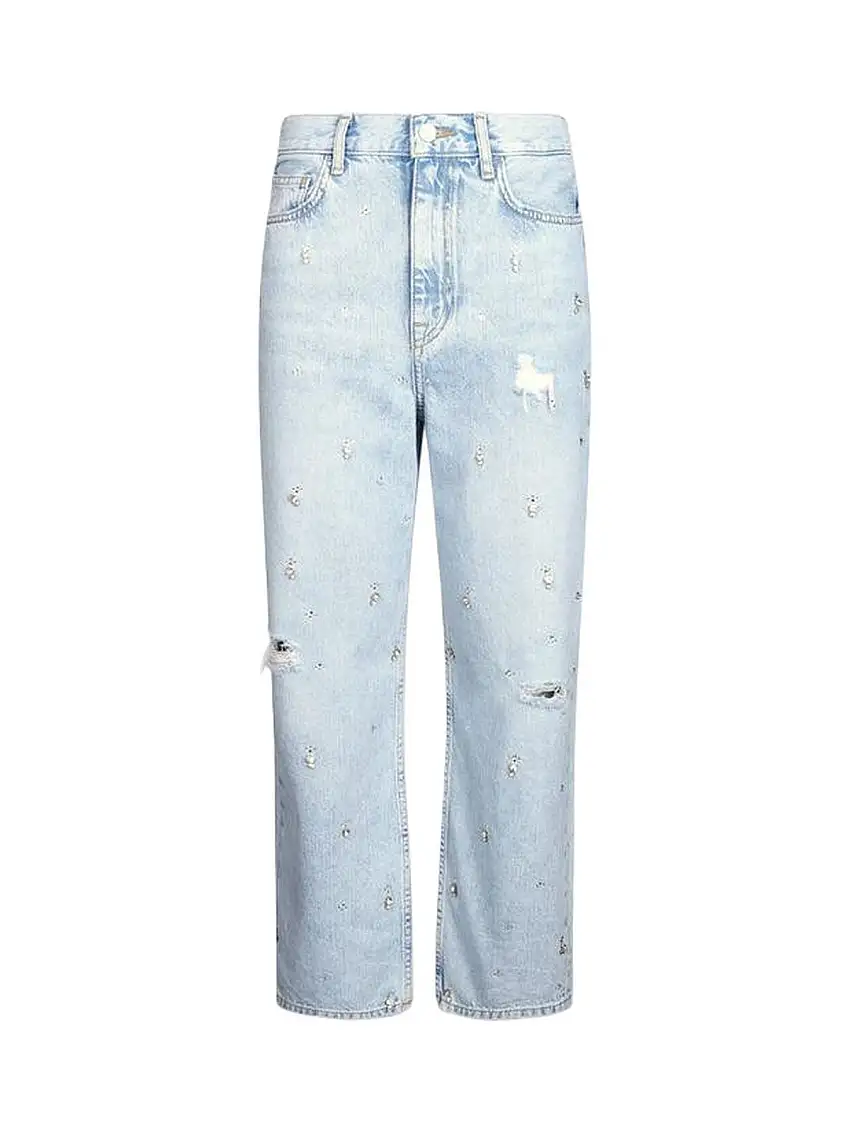 Liu Jo Women's Jeans - Straight jeans with rhinestones - Denim