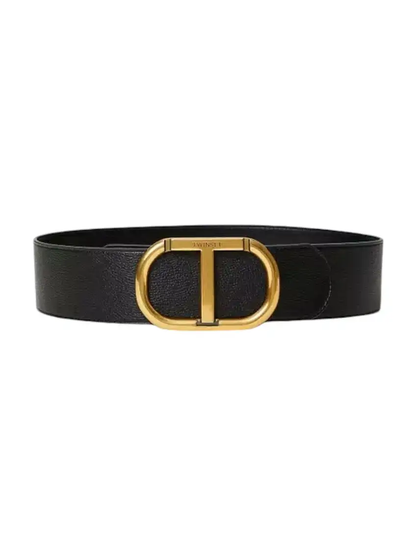 TWINSET Women's Belt OVAL T BUCKLE BELT 242TA4680 00006 Black