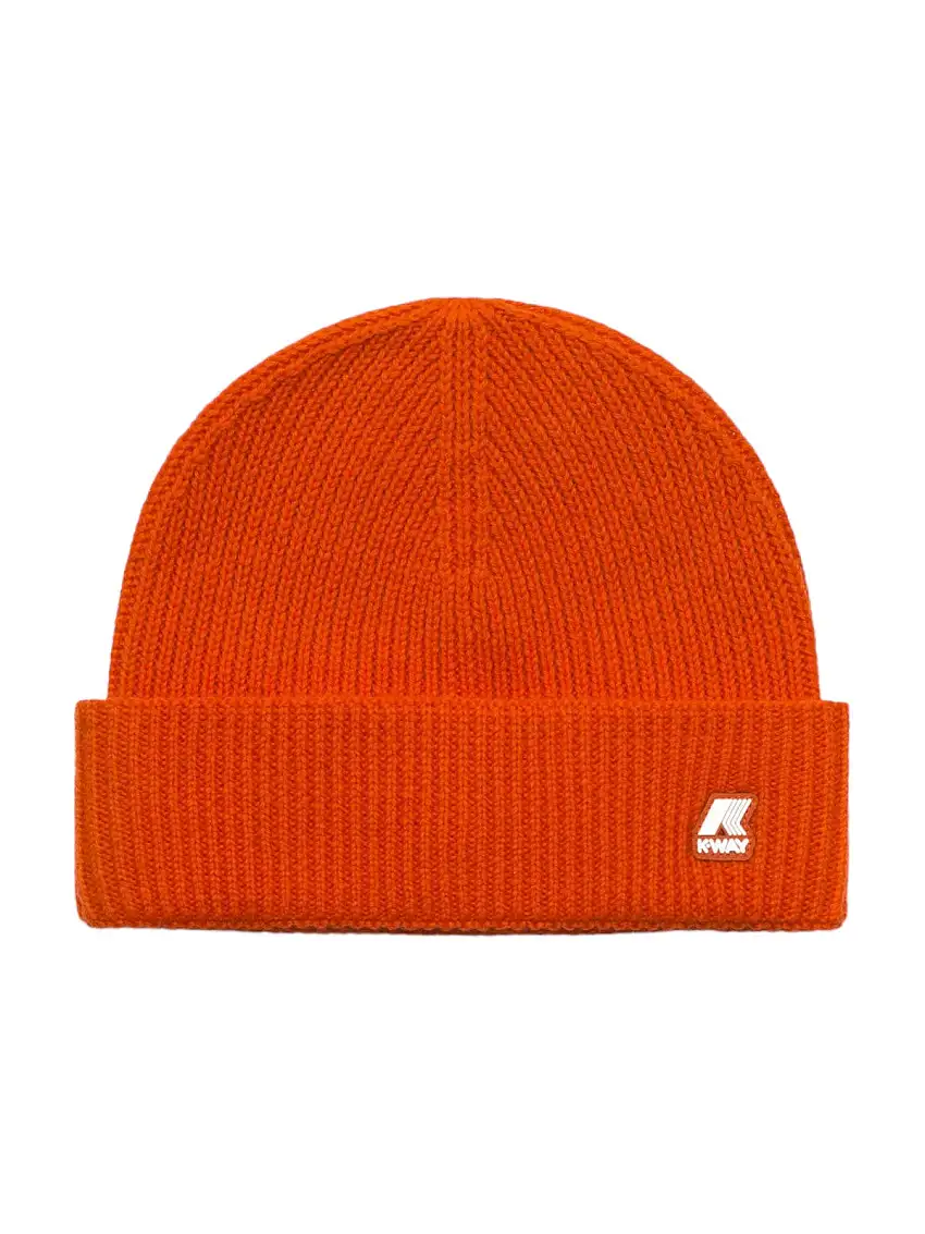 K-WAY Men's Hat Brice Cardigan Stitch Wool K11319W WGQ Orange