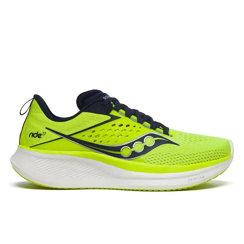 Saucony Ride 17 Shoes Fluorescent Yellow/Blue