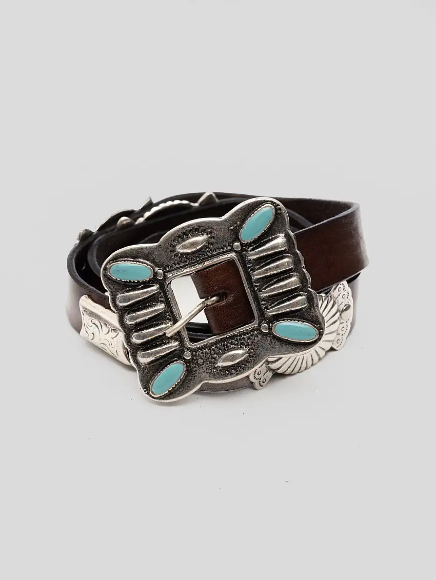 Cintura in Pelle con Borchie Testa di Moro