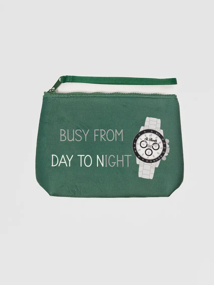 Pochette Soffice al Tatto Busy From Day To Night Verde