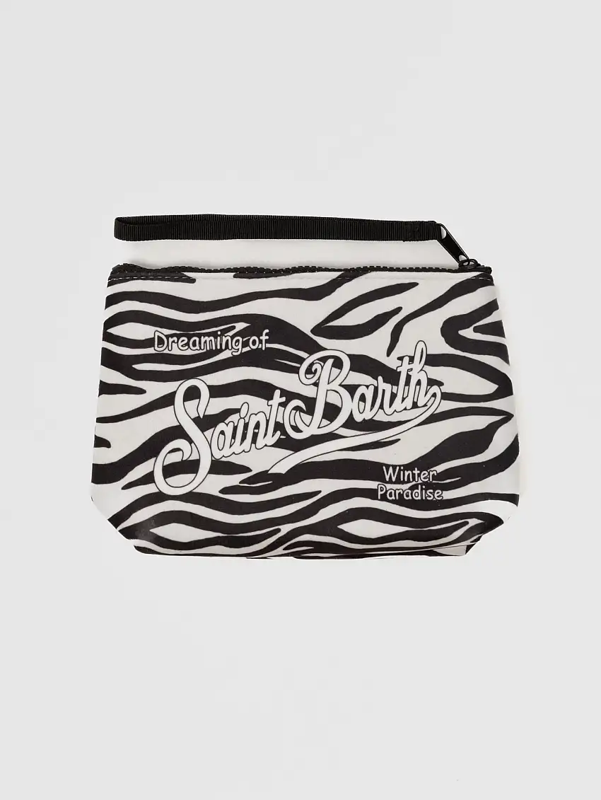Pochette in Neoprene Scuba Zebrata Bianco/Nero