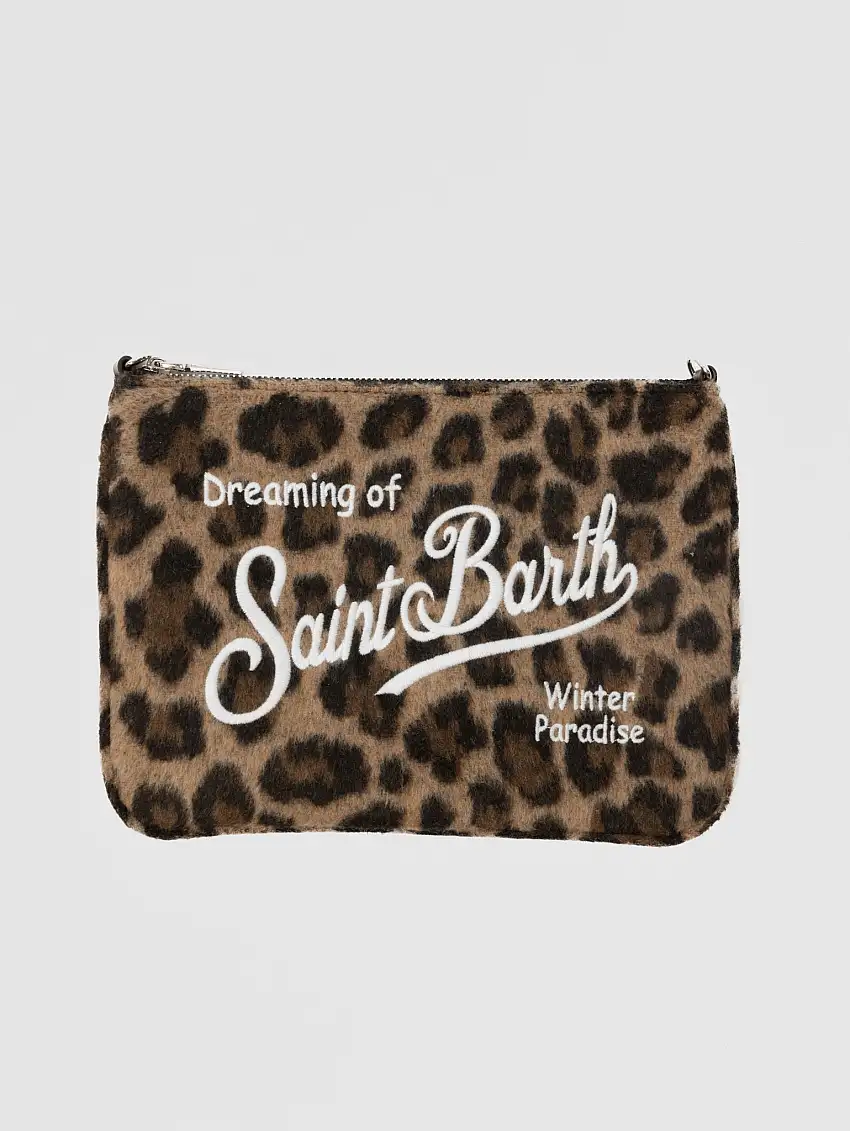 Pouch Parisienne in Lana Animalier Marrone